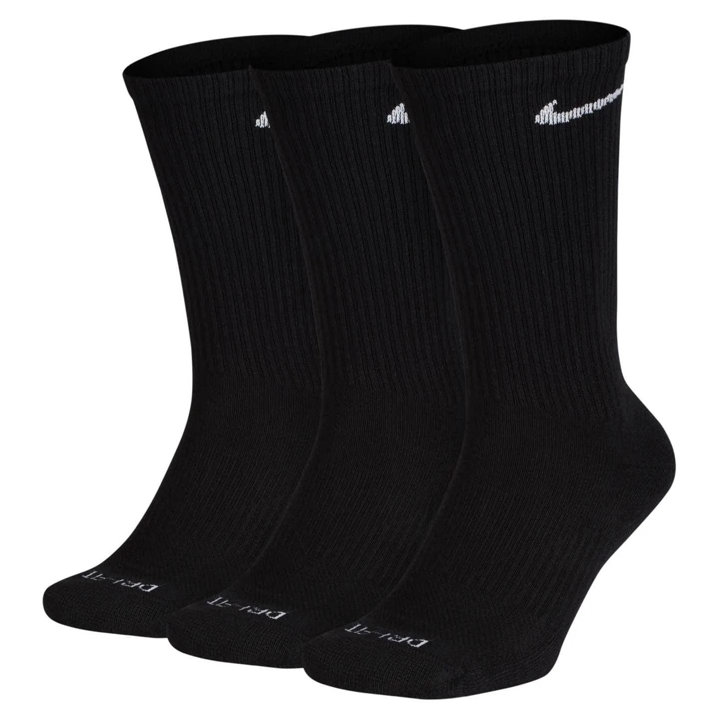 Everyday Socks Plus Crew 3 Pack Black Lrg