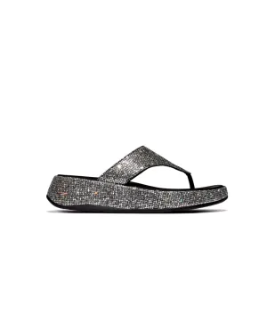 Fitflop F-Mode Glitterball Flatform Toe-Post Sandals Silver