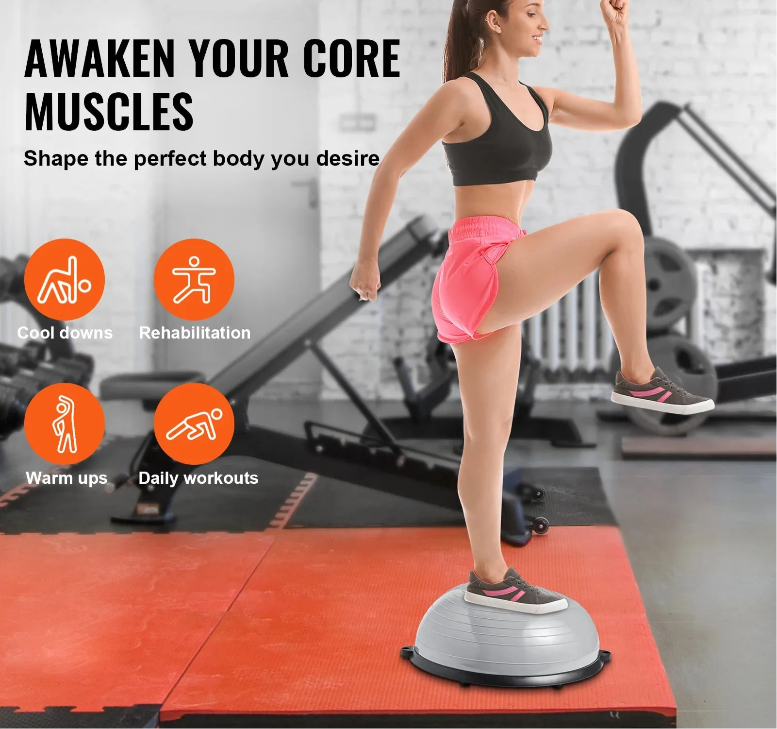 Half Exercise Stability Yoga Ball With Resistance Bands
