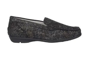 'Harriet' women's wide fit (H) moccassin - black