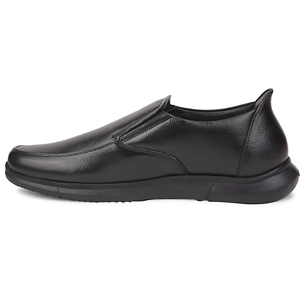 Healers Black Formal Non Lacing Moccasins For Men SCL-1 By Liberty