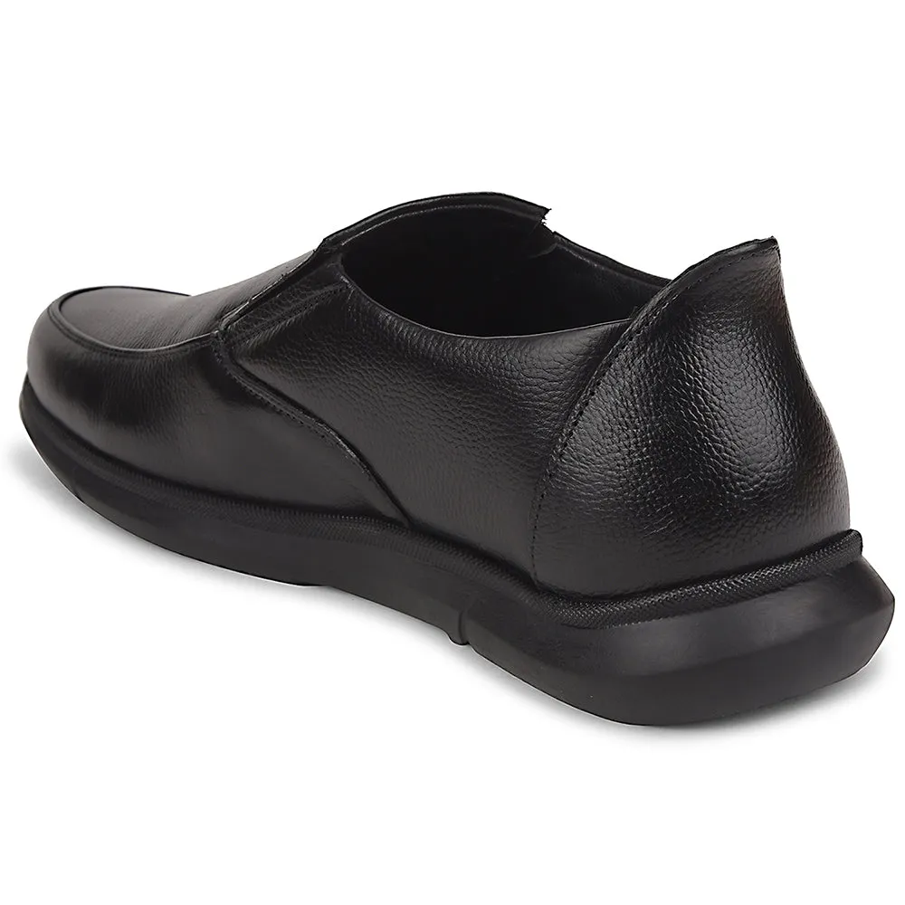 Healers Black Formal Non Lacing Moccasins For Men SCL-1 By Liberty