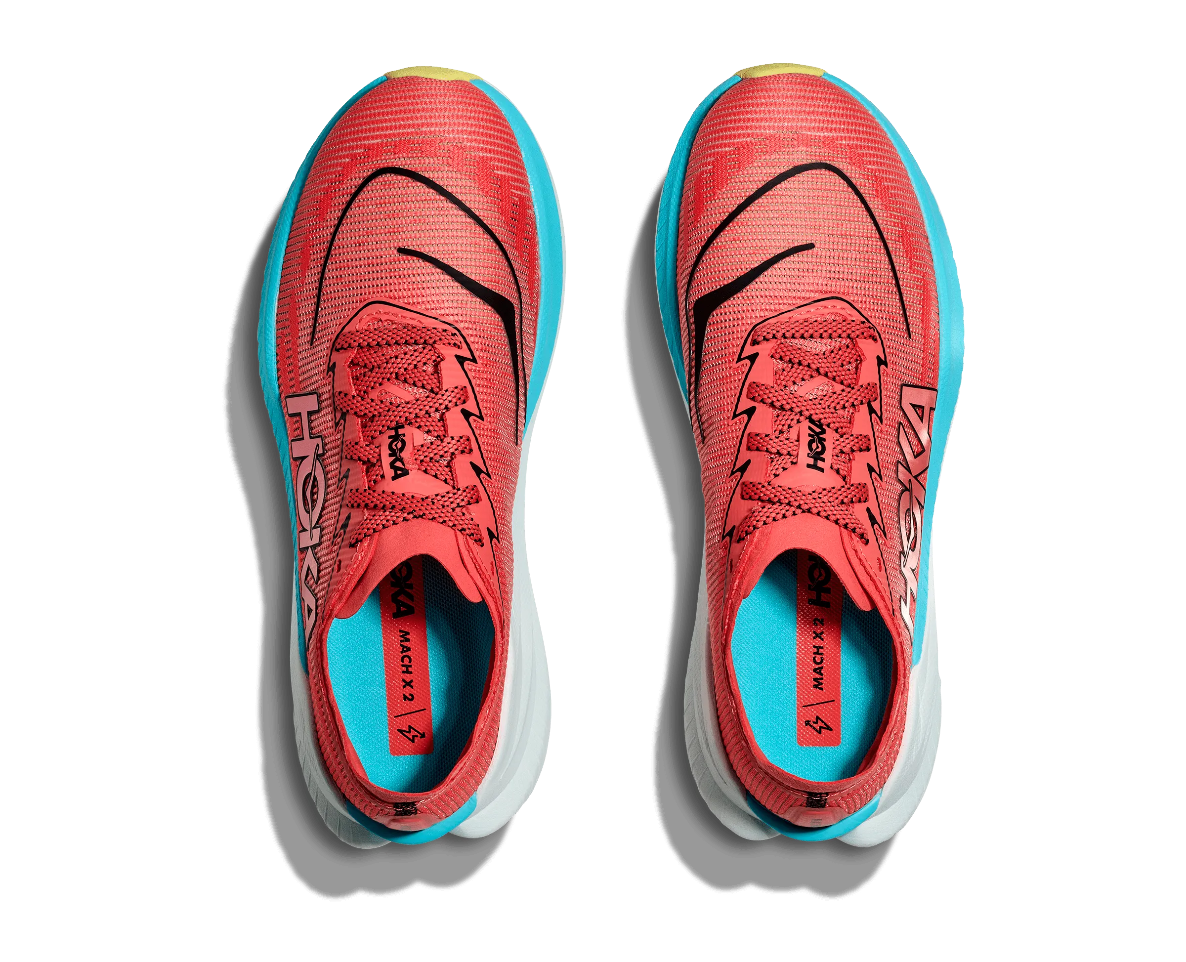 HOKA Men Mach X 2 Wide - Grapefruit / Electric Coral