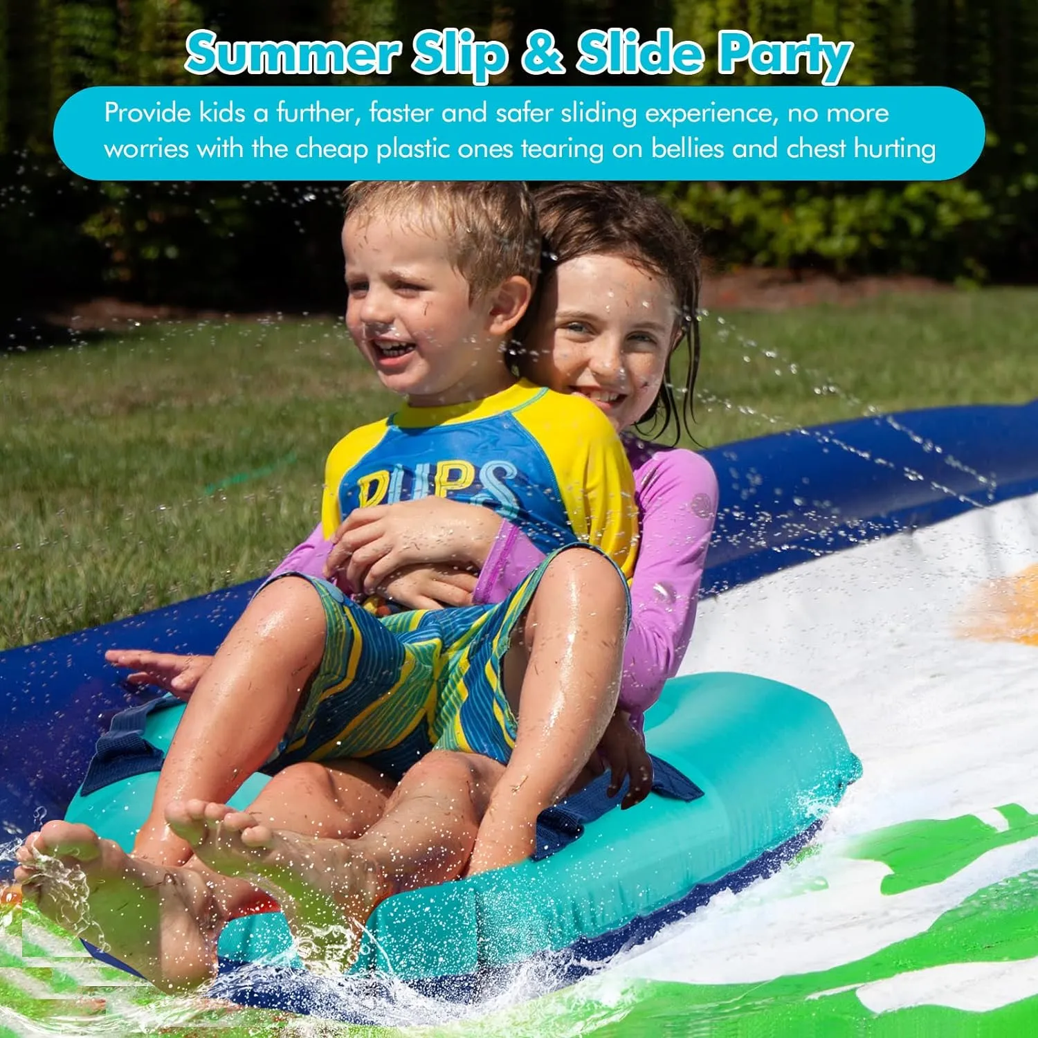 Inflatable Body Board with Handles - Lightweight Floatation Aid for Swimming, Beach Safety & Summer Fun | Portable Swim Trainer for All Ages, Pool Lake or Ocean Splash Play Toy