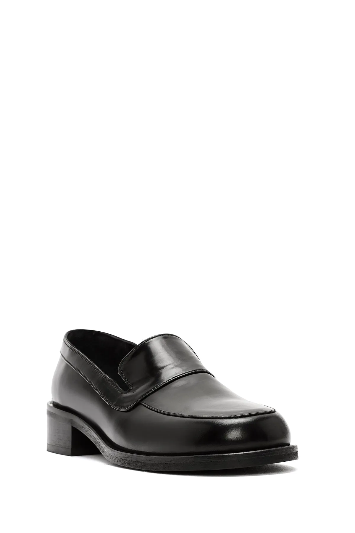 Kadın Siyah Klasik Deri Loafer