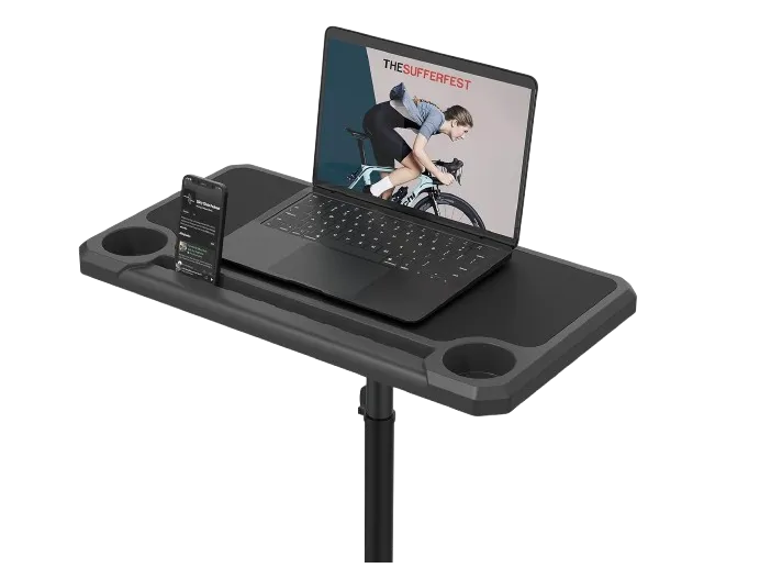 KOM Cycling Media Display - Indoor Cycling Desk for Bicycle Trainer - Bike Desk Creates Rad Indoor Cycling Pain Cave - Perfect for Displaying Zwift, TR, and Wahoo SUF!