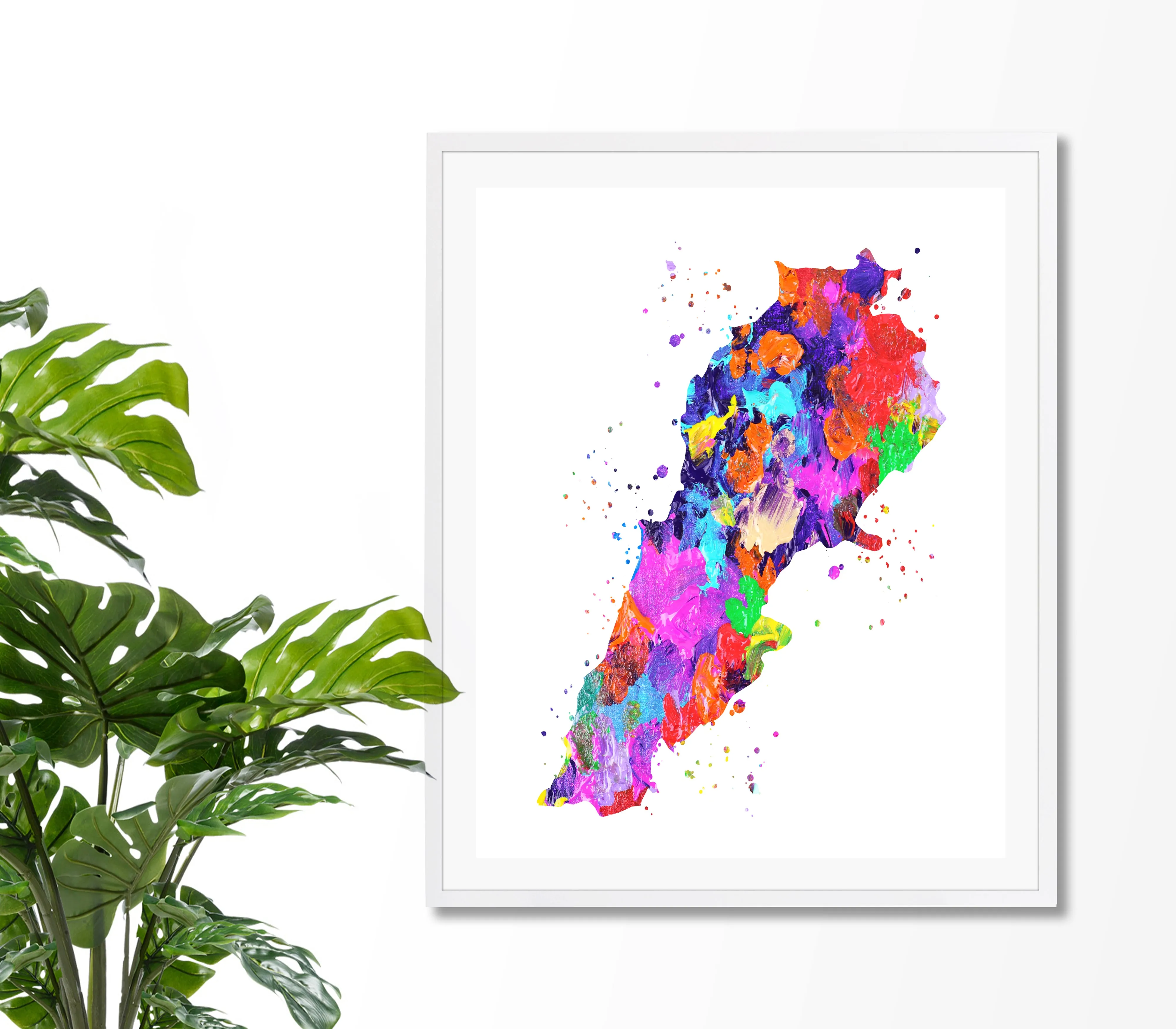 Lebanon Map Art Print - Unframed