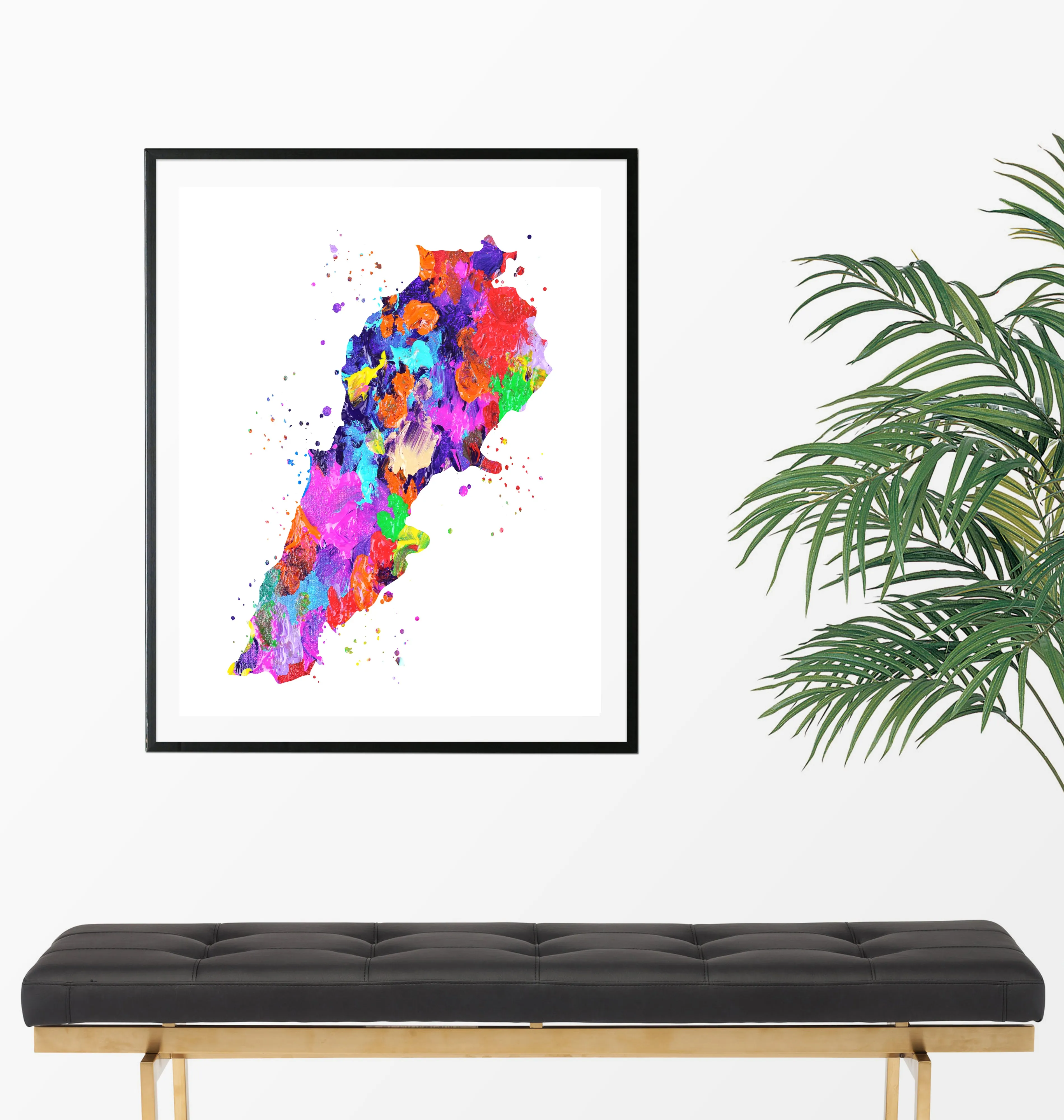 Lebanon Map Art Print - Unframed