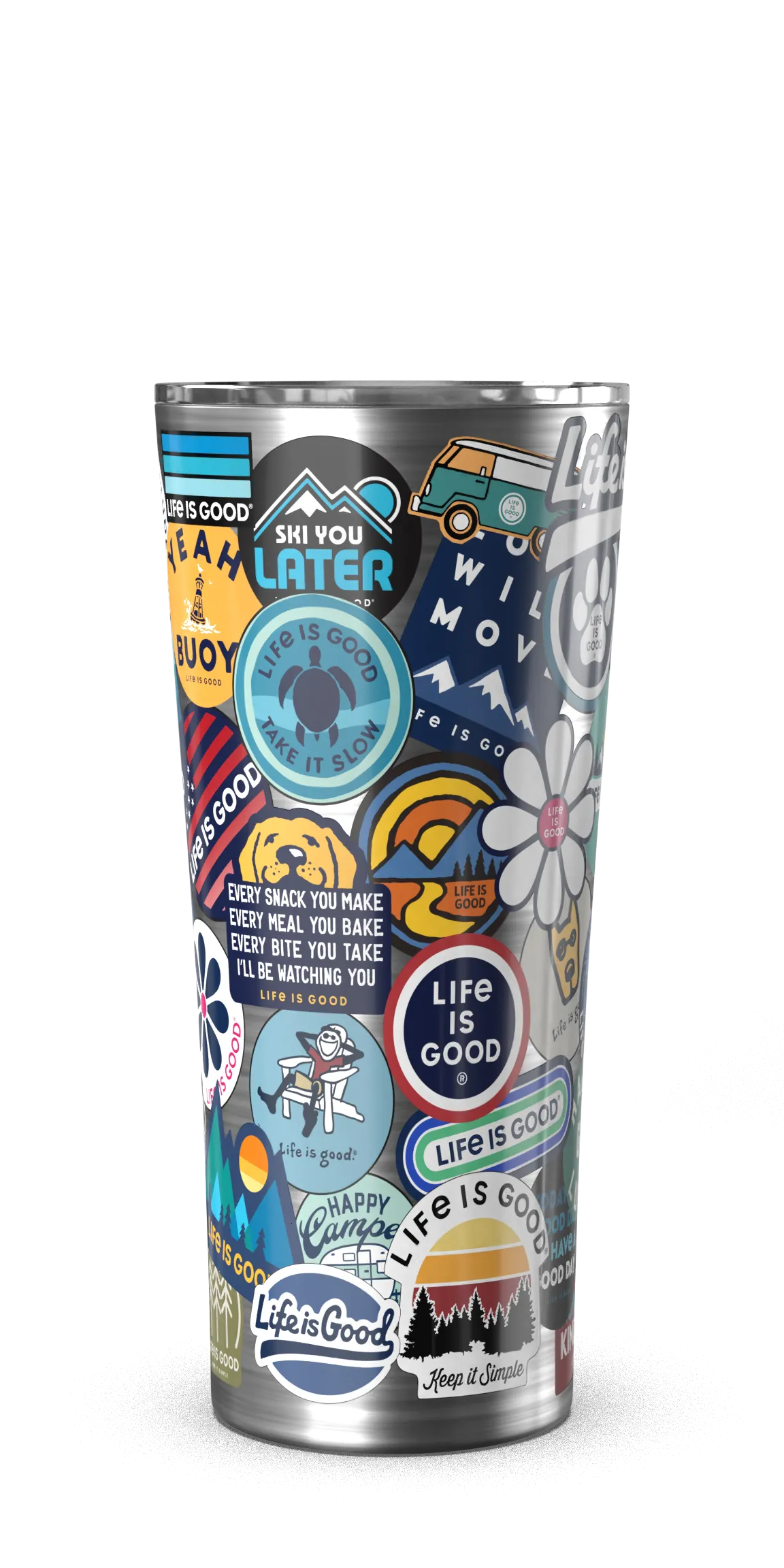 Life is Good Sticker Collage 22oz Stainless Steel Tumbler