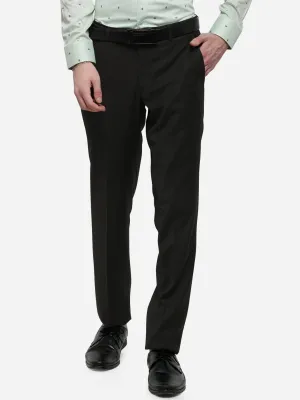 Mahendi Solid Slim Fit Formal Trouser | Metal