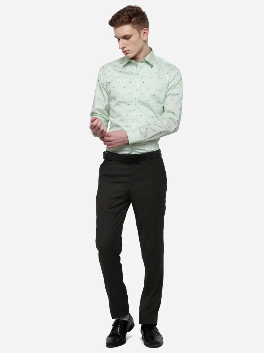 Mahendi Solid Slim Fit Formal Trouser | Metal