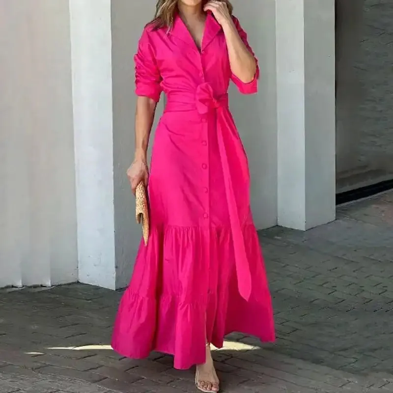 Maxi Hot Pink Casual Dress