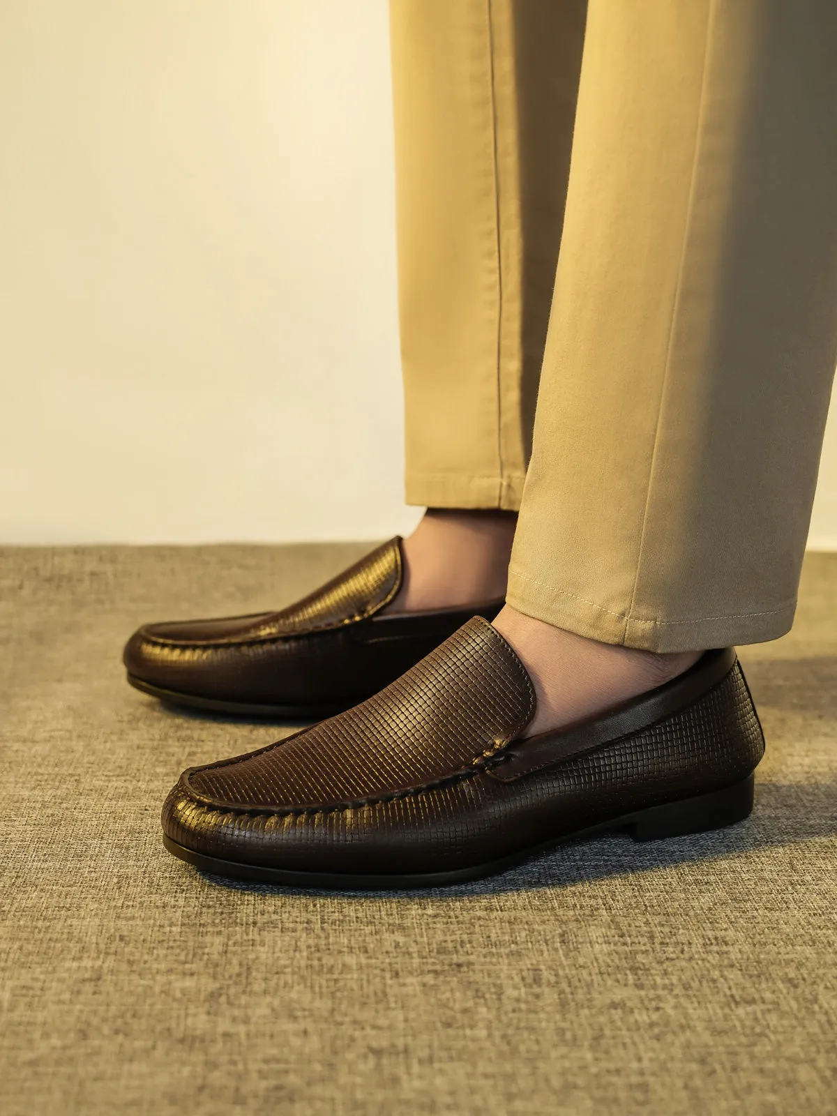 Men "FELIPE" Penny Keeper Casual Slip-On Leather Moccasins