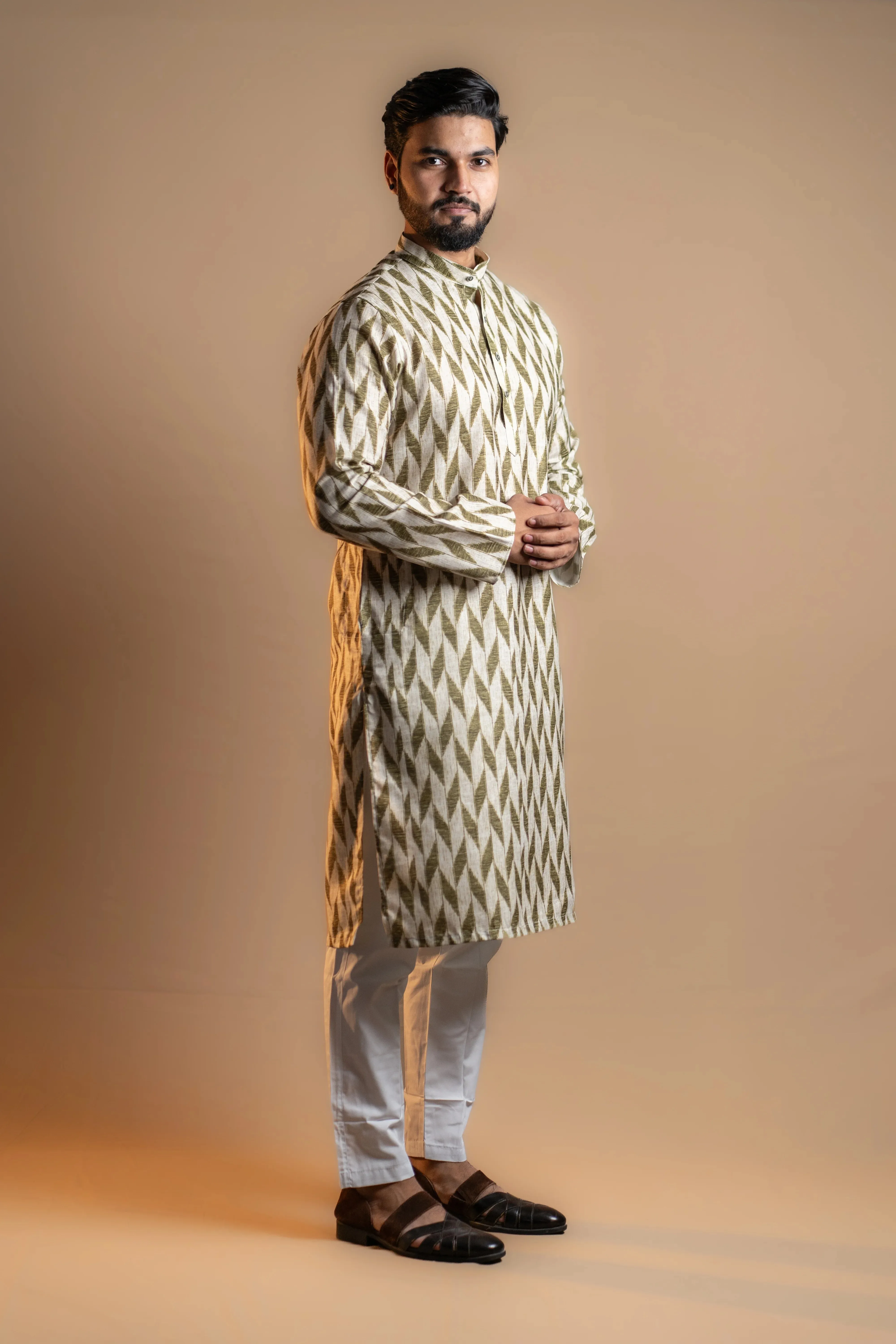 Men's Chevron-patterned Kurta
