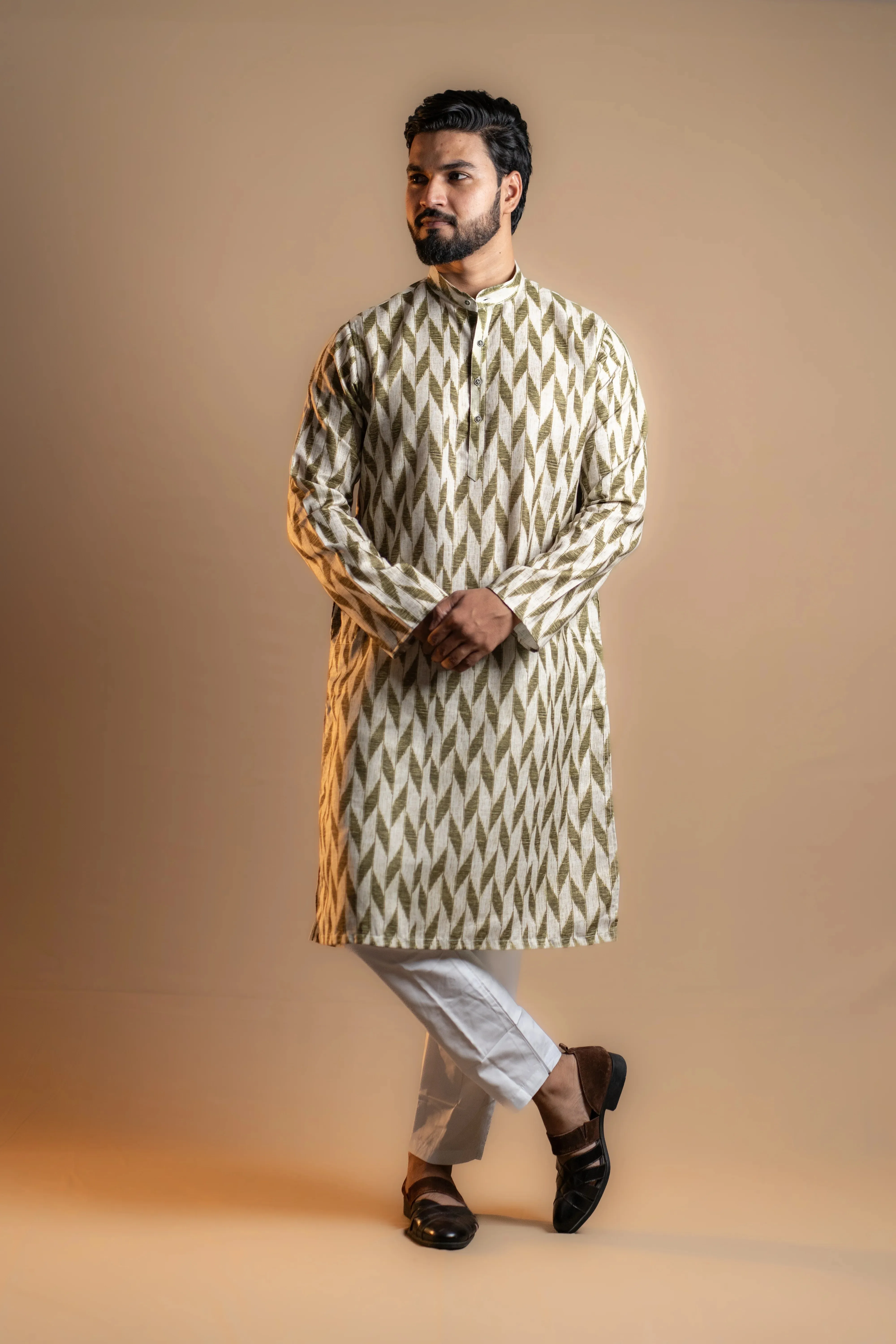 Men's Chevron-patterned Kurta