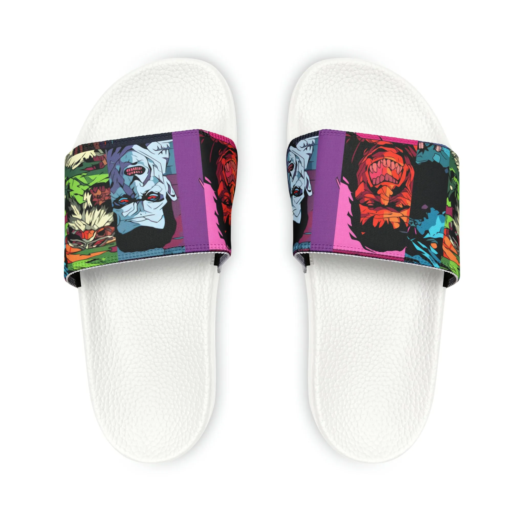 Men's Slide Sandals - Spooky Monsters Anime Beta