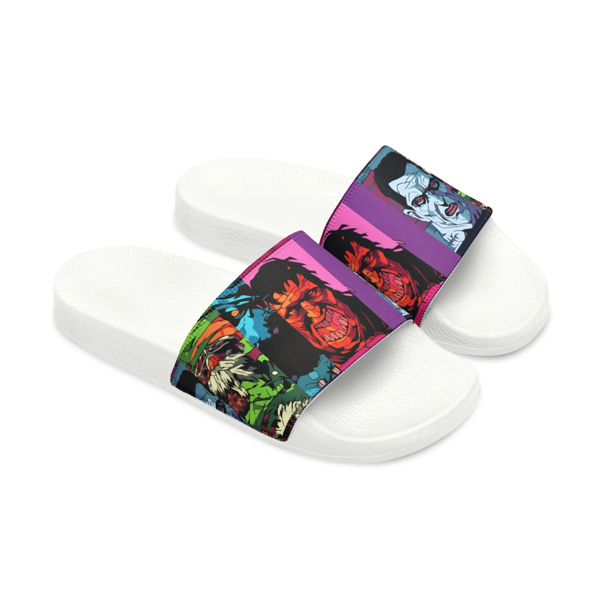 Men's Slide Sandals - Spooky Monsters Anime Beta