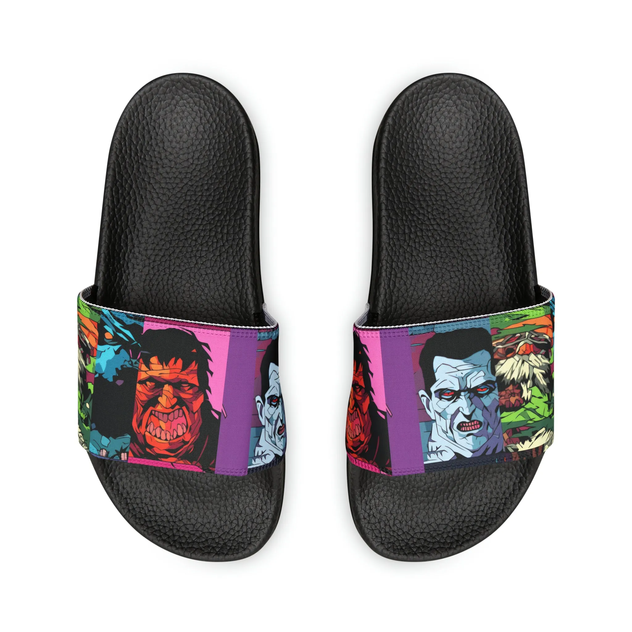 Men's Slide Sandals - Spooky Monsters Anime Beta