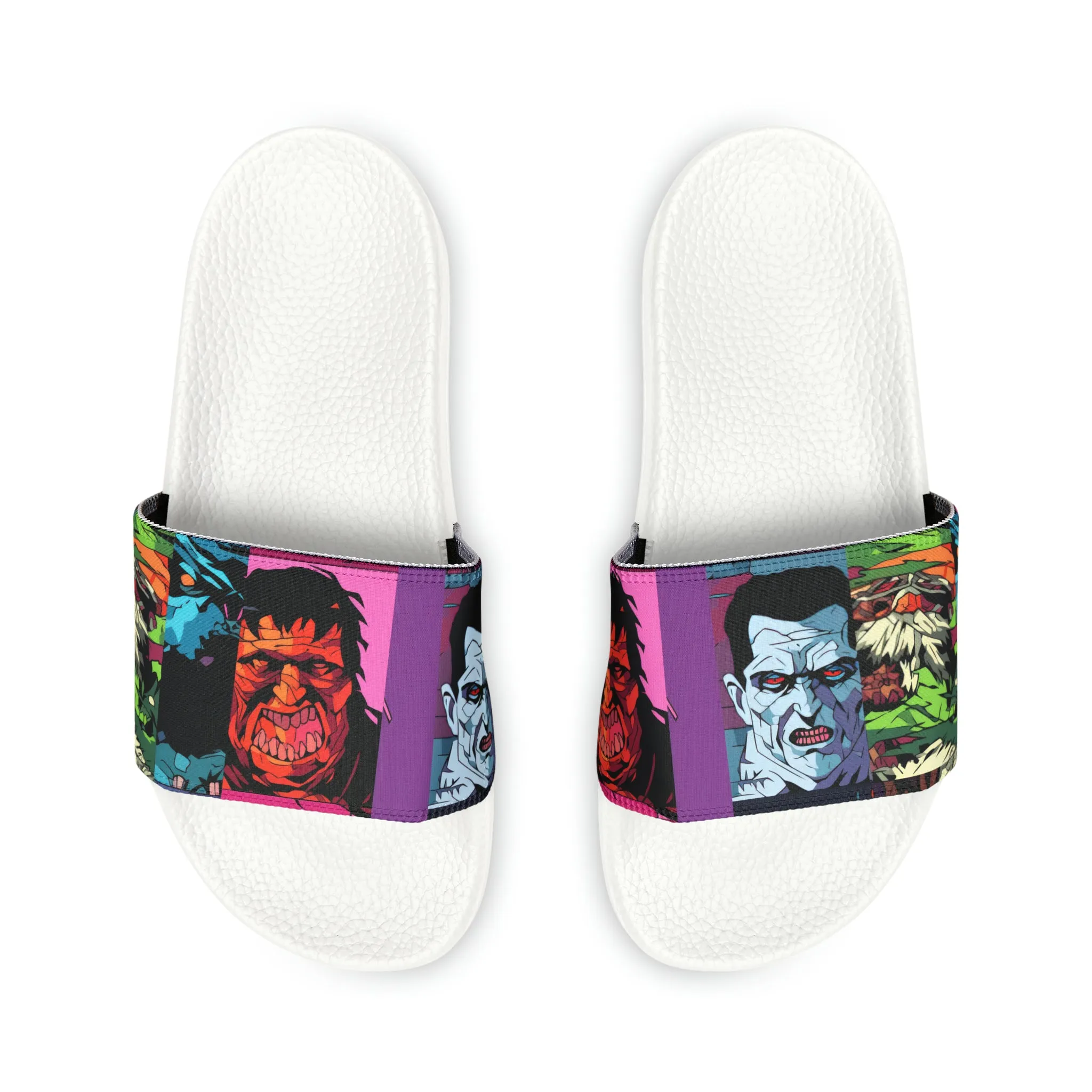 Men's Slide Sandals - Spooky Monsters Anime Beta