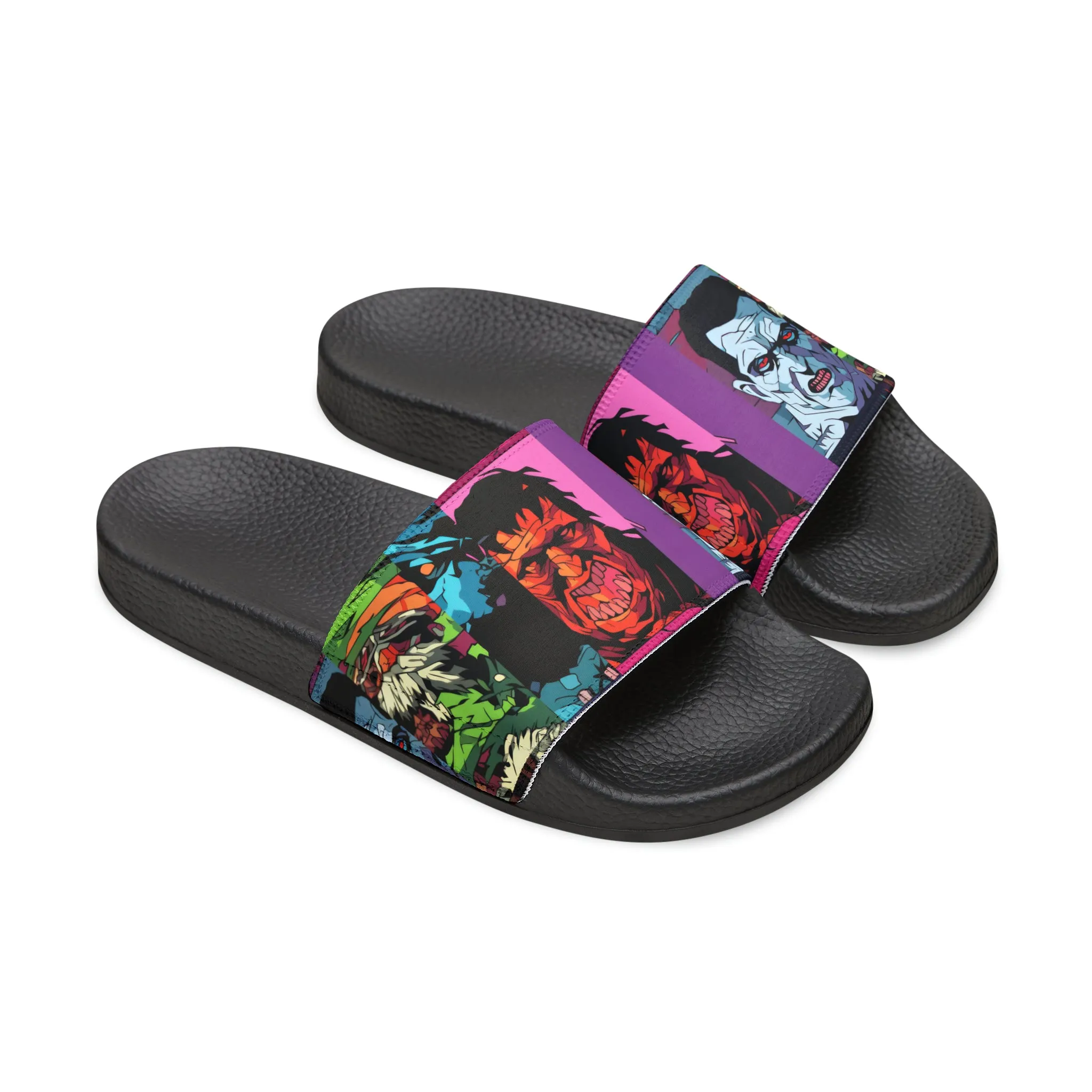 Men's Slide Sandals - Spooky Monsters Anime Beta