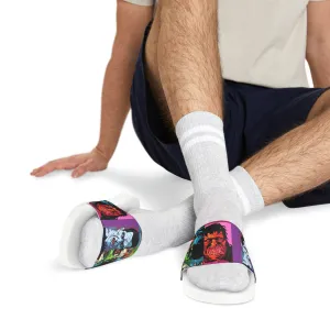 Men's Slide Sandals - Spooky Monsters Anime Beta