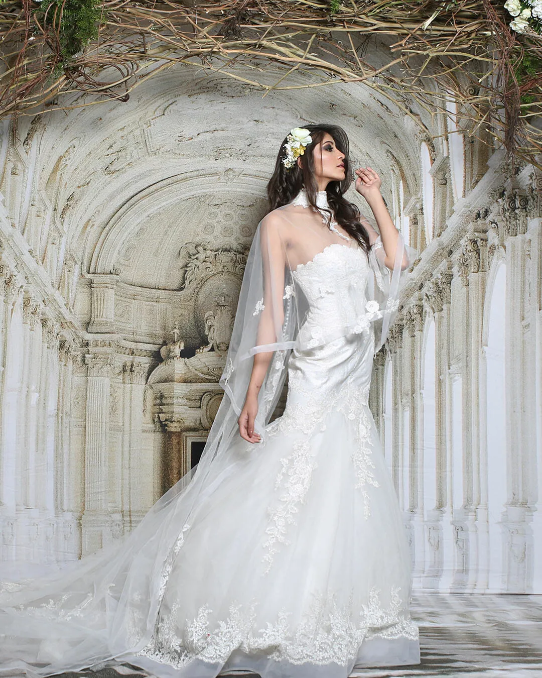 Mermaid White Trail Gown