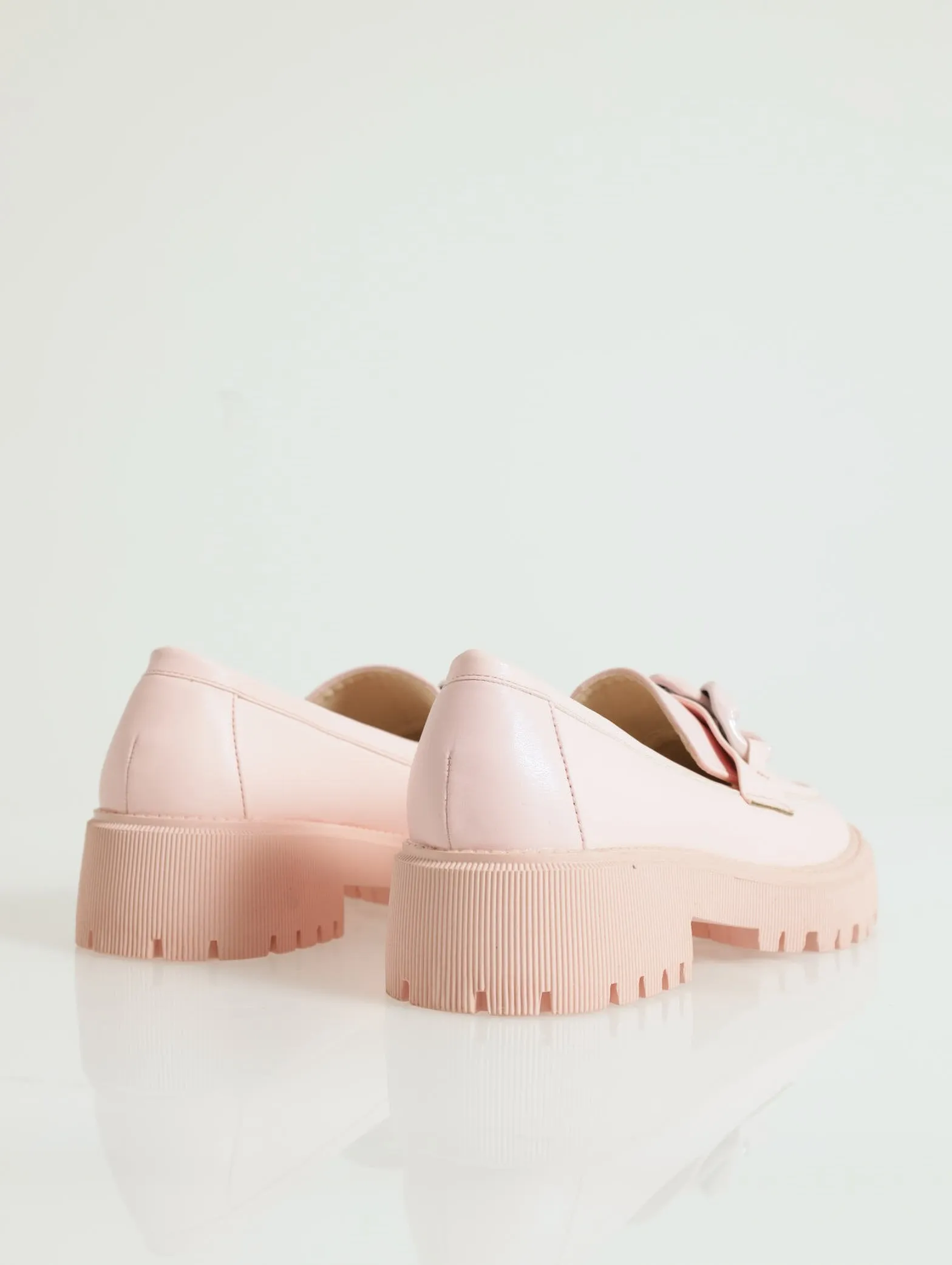 Mono Chain Trim Chunky Loafer - Light Pink