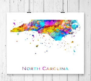North Carolina Map Art Print - Unframed