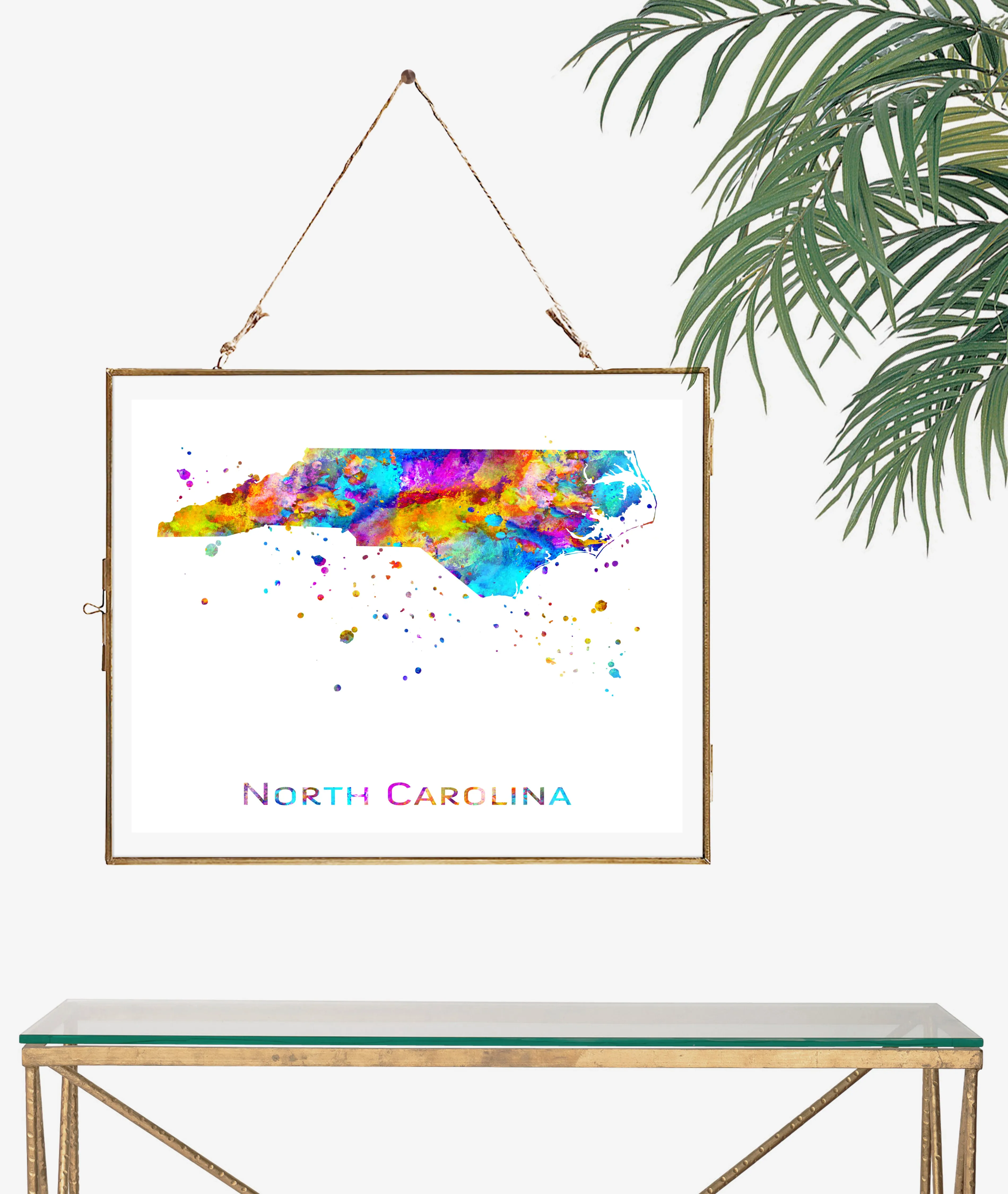North Carolina Map Art Print - Unframed