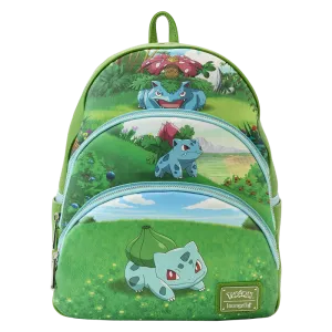 Pokemon Bulbasaur Evolutions Triple Pocket Backpack