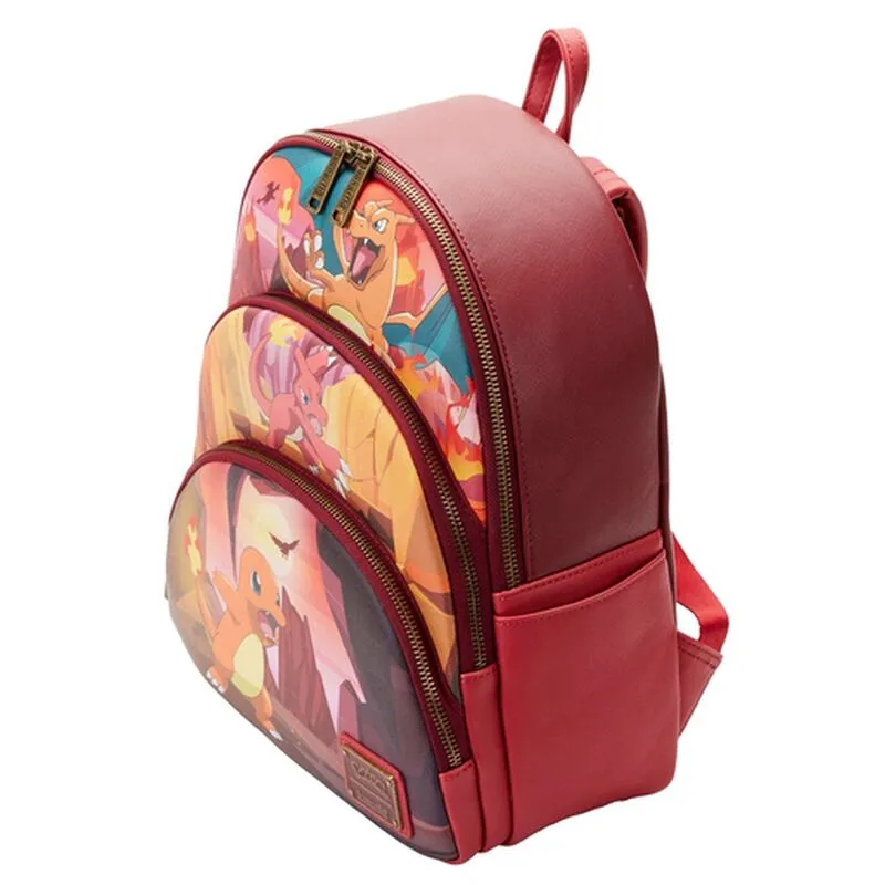 Pokemon Mini Backpack Charmander Evolutions Triple Pocket Loungefly