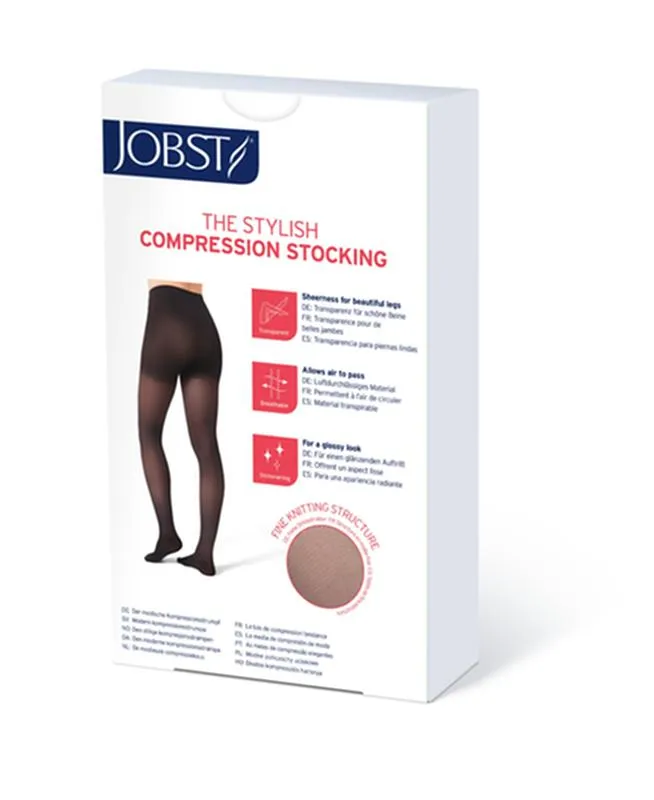 PR/1 JOBST ULTRASHEER WOMEN, THIGH HIGH PETITE W/SIL LACE BAND, 15-20MMHG, XL, NATURAL, CLOSED TOE
