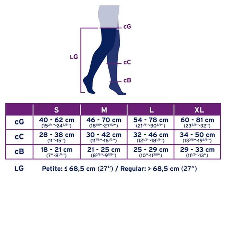 PR/1 JOBST ULTRASHEER WOMEN, THIGH HIGH PETITE W/SIL LACE BAND, 15-20MMHG, XL, NATURAL, CLOSED TOE