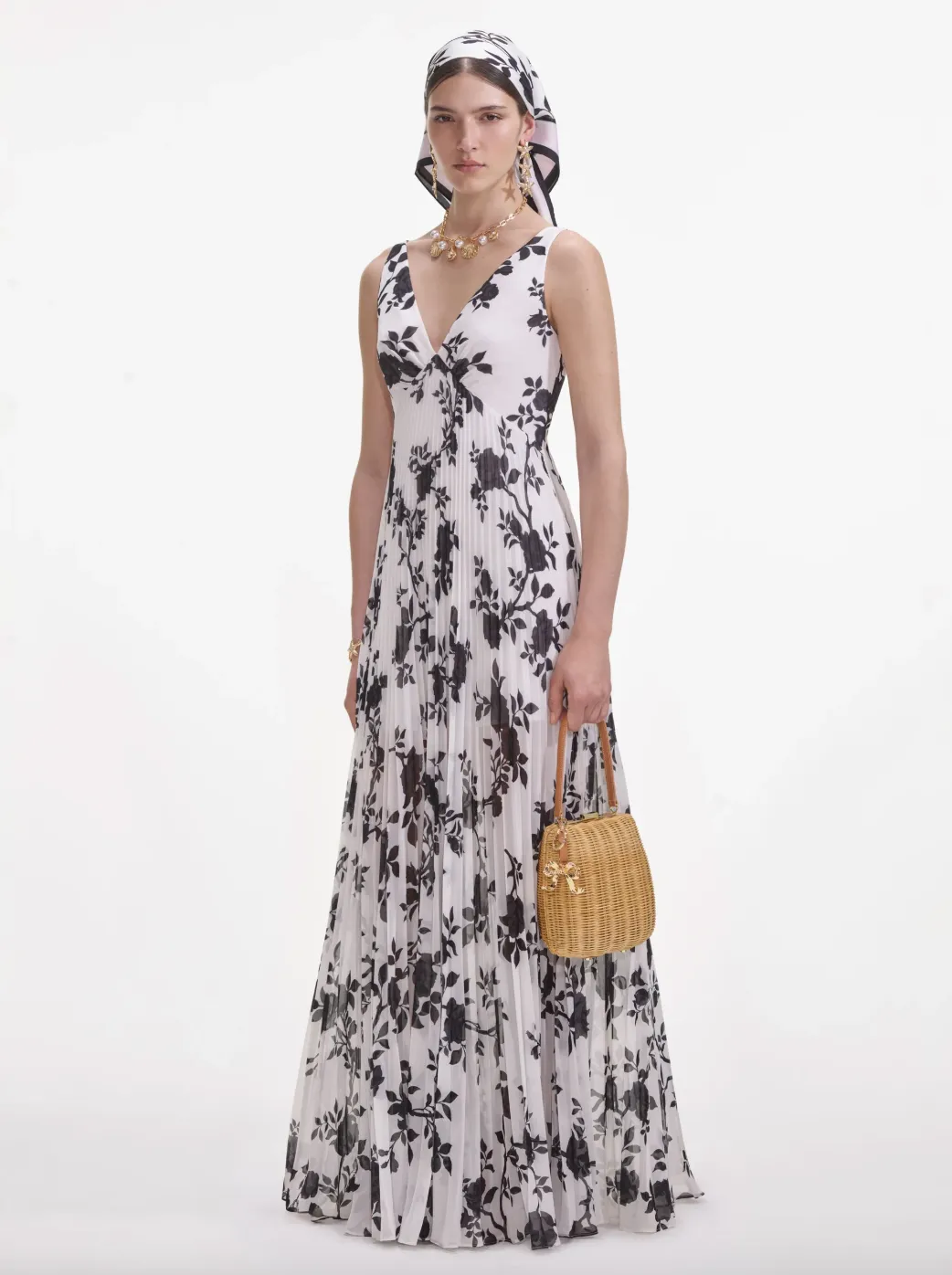 Print Chiffon Maxi Dress - Floral