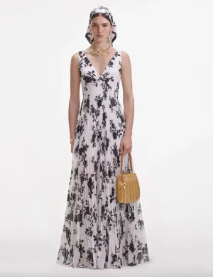 Print Chiffon Maxi Dress - Floral