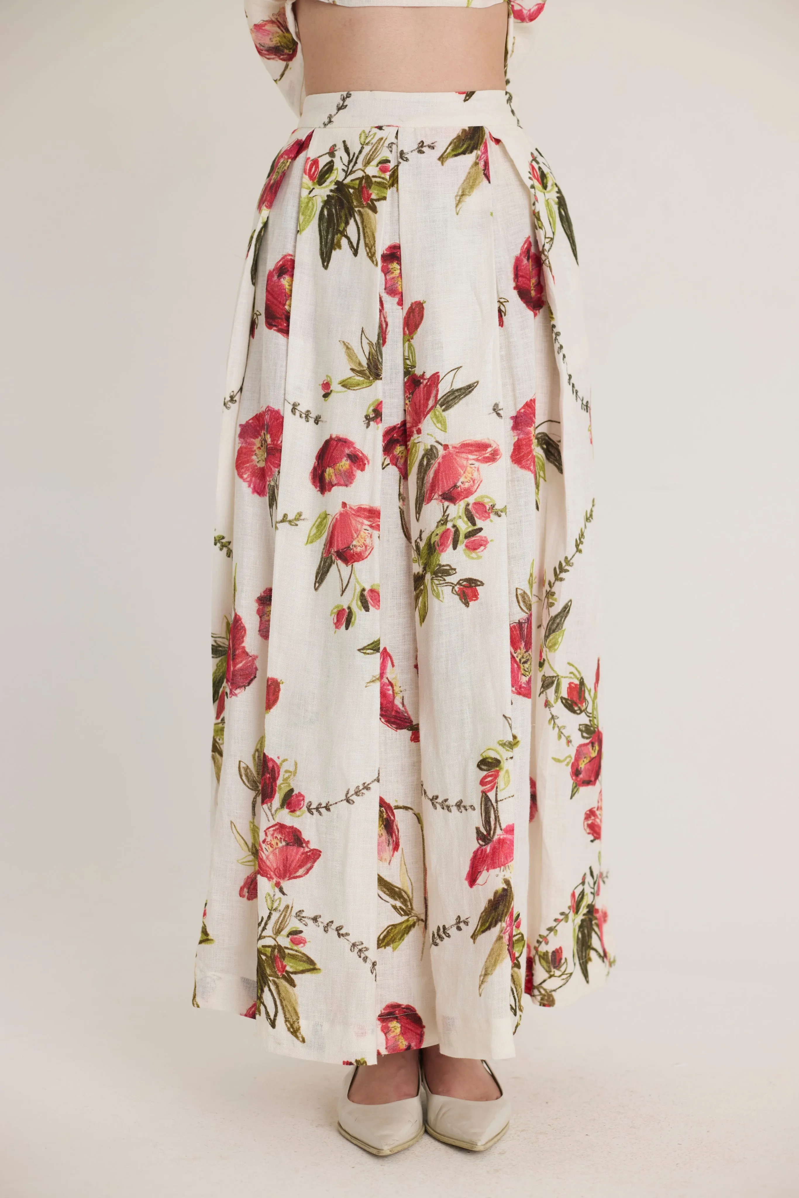 Rosita Linen Top & Skirt Set