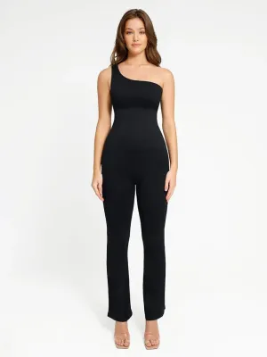 Seamless One Shoulder Flared Shaper Jumpsuit