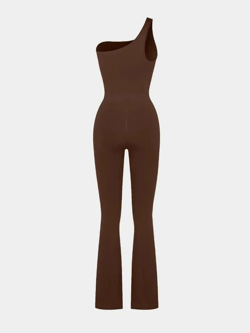 Seamless One Shoulder Flared Shaper Jumpsuit
