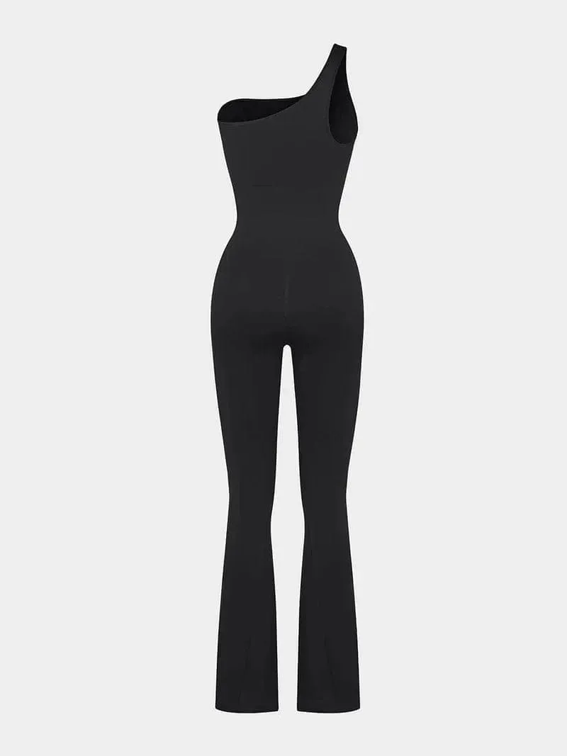 Seamless One Shoulder Flared Shaper Jumpsuit
