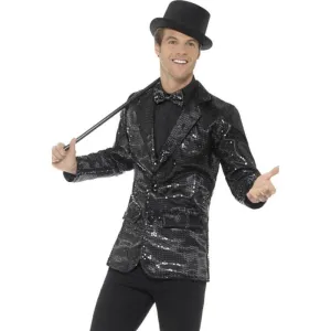 Sequin Jacket, Black