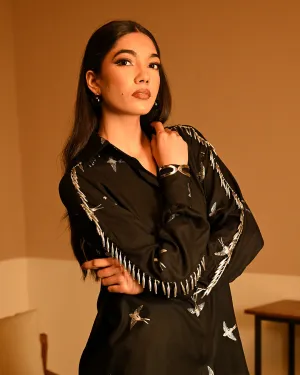 Silver Bird Foil Shirt  set