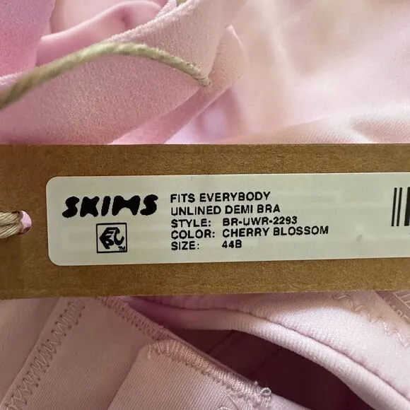SKIMS NWT Fits Everybody Unlined Demi Bra In Cherry Blossom Light Pink Bra