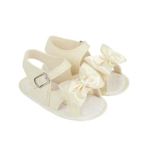 Soft Sole Cream Bow Sandal