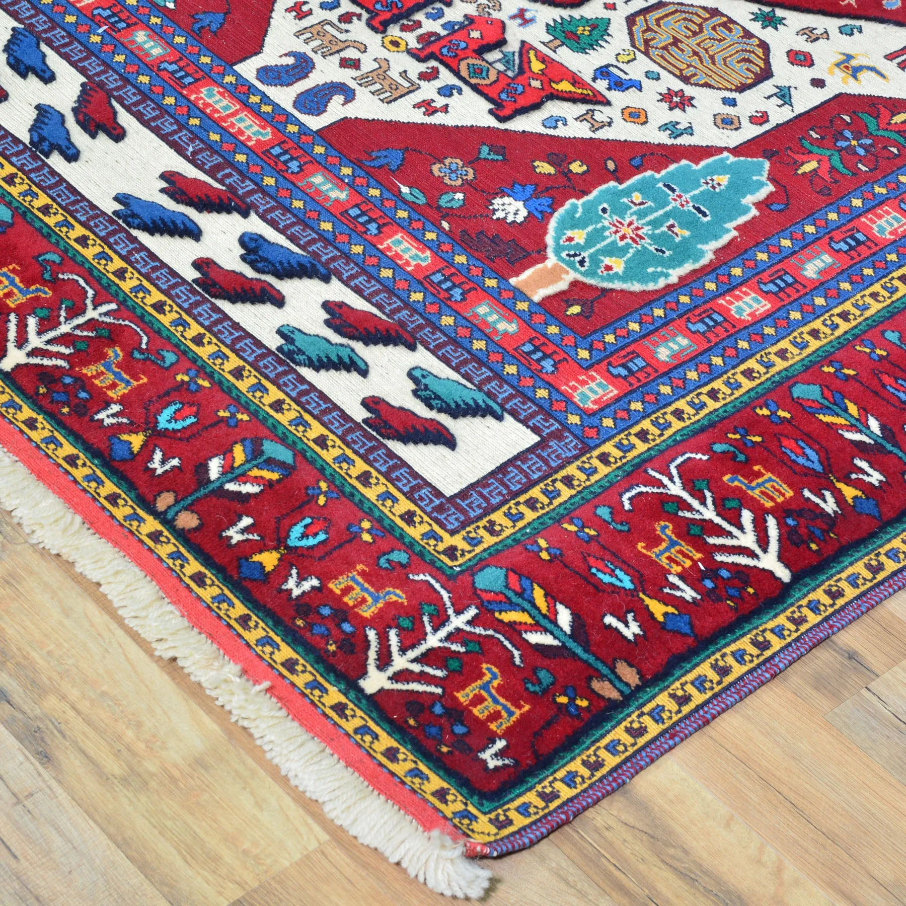 Special Tribal Handmade Hand-Knotted Sumack Wool Rug (Size 4.3 X 6.3) Cwral-9630