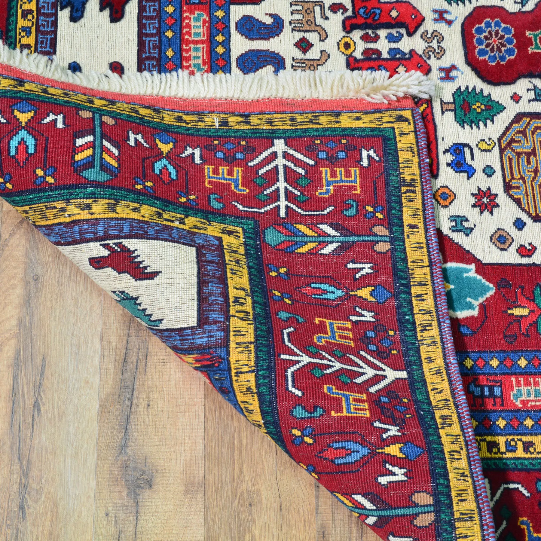 Special Tribal Handmade Hand-Knotted Sumack Wool Rug (Size 4.3 X 6.3) Cwral-9630