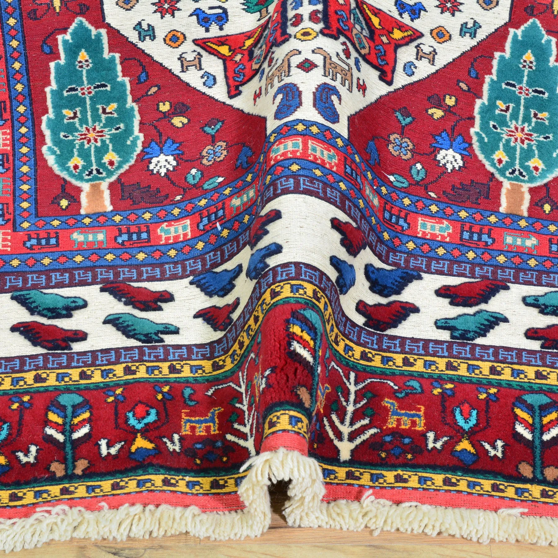 Special Tribal Handmade Hand-Knotted Sumack Wool Rug (Size 4.3 X 6.3) Cwral-9630
