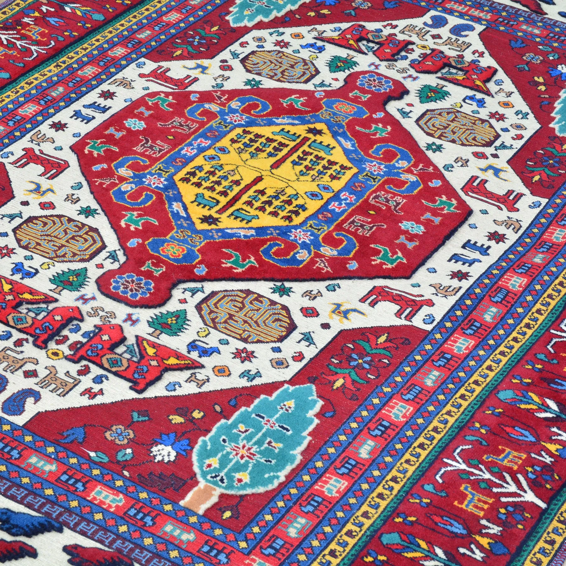 Special Tribal Handmade Hand-Knotted Sumack Wool Rug (Size 4.3 X 6.3) Cwral-9630