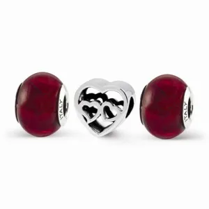 Sterling Silver Reflections Loves Reflection Boxed Bead Set