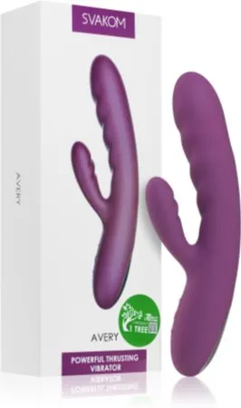 Svakom Avery Thrusting Rabbit Vibrator with Clitoral Stimulator
