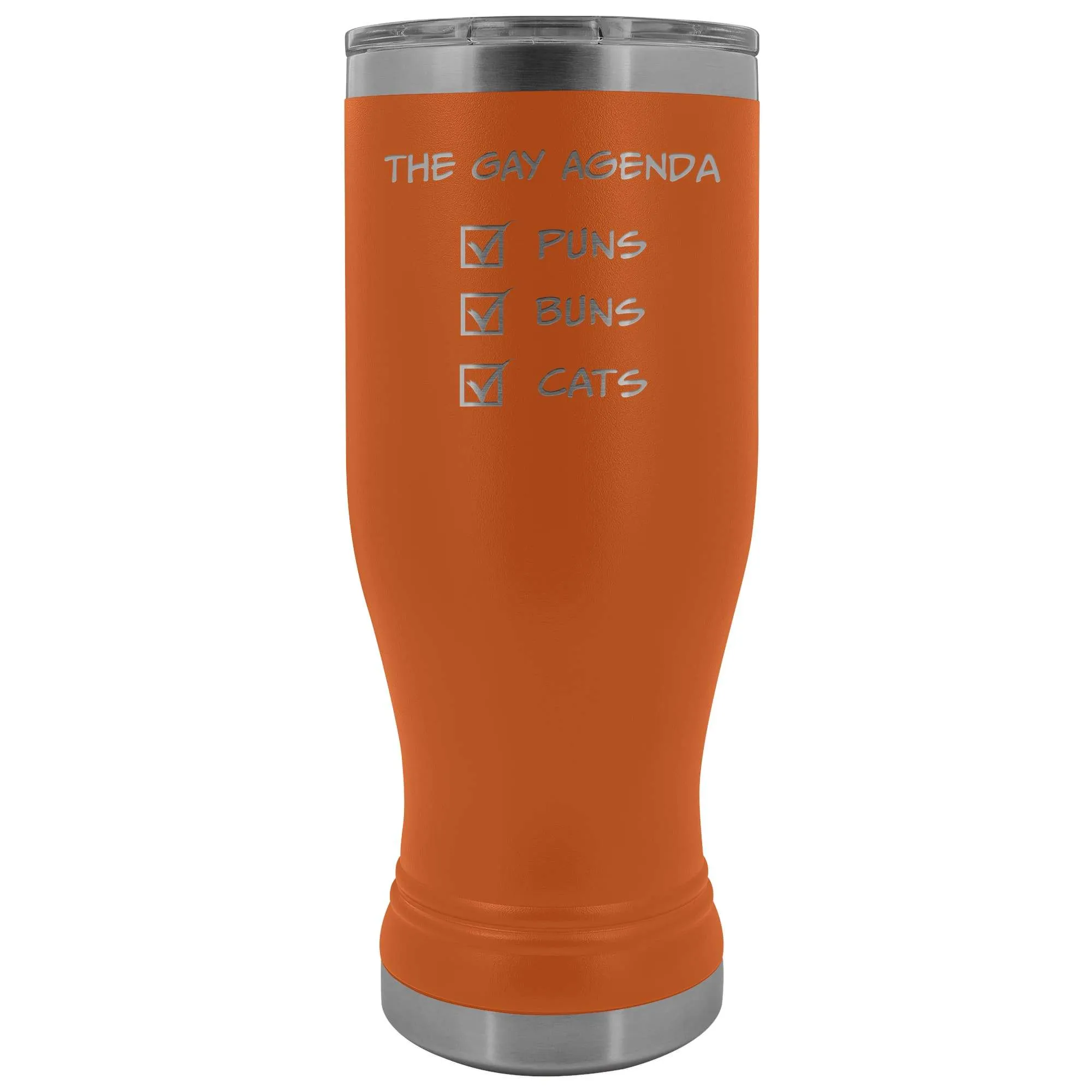 The Gay Agenda - Puns & Buns & Cats 20oz Boho Vacuum Tumbler